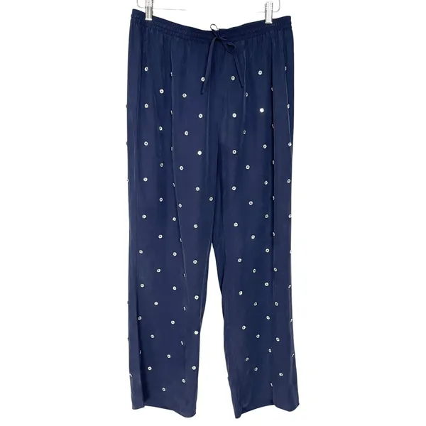Hill House Pants Navy Jewl Jammie Sparkly Women Size Large Party‎ Embellished - Image 4