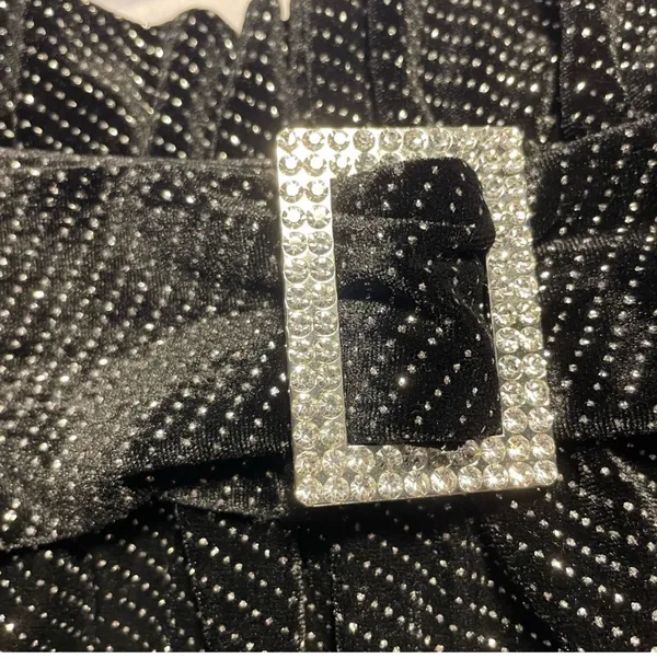 Black Sparkly Shorts with a Belt Size S Sparkle Shine - Image 3