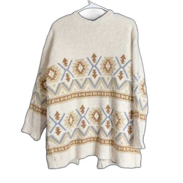 Magnolia Boutique Womens Size Small Cream Southwestern Open Front Cardigan Boho - Image 3