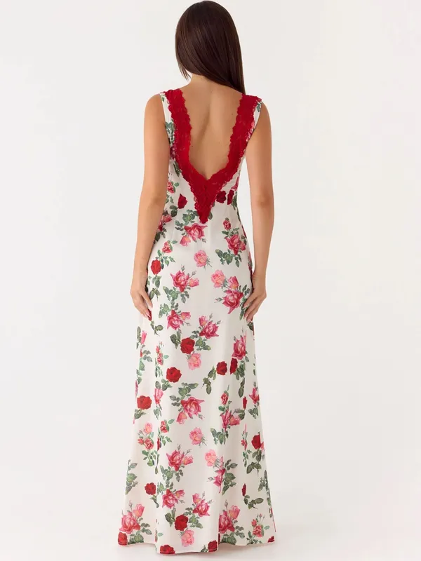 Peppermayo Aoifie Maxi Dress Size XL Ivory Bloom Floral Lace Low Back Evening - Image 2