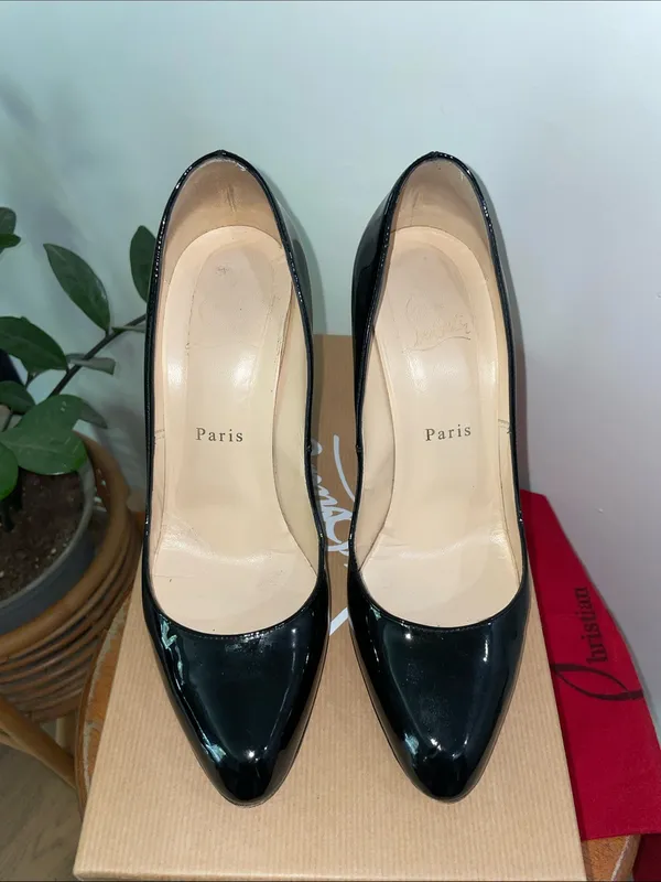 Christian Louboutin Decollete 868 100 Patent Calf Heels Shoes Size 38.5 - Image 6