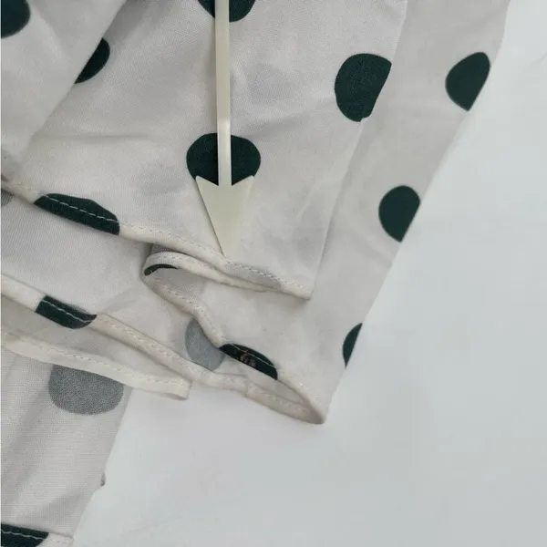 PEONY Le Spot Maxi Skirt SZ 2 Green Polka Dot Thigh High Slit eco-Conscious NWT - Image 14
