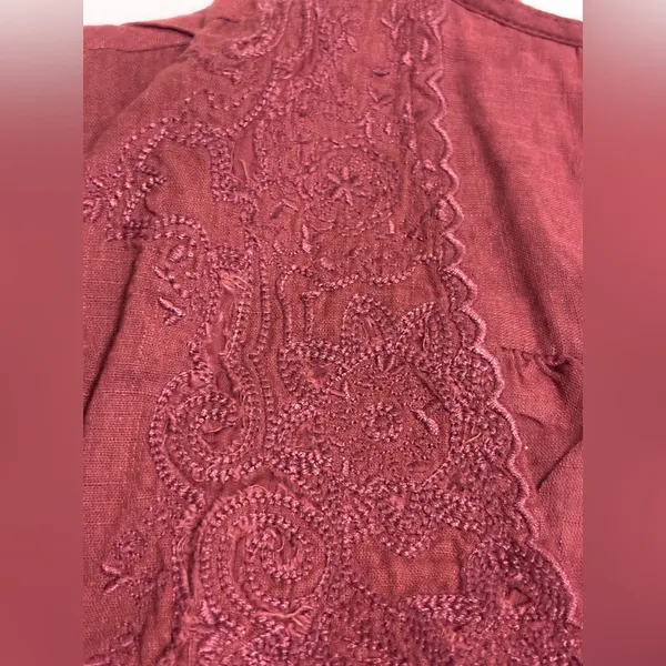 Free People Laure Embroidered Blouse (NWT XS Nutmeg) - Image 7