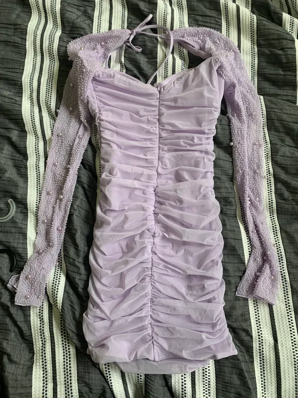 Oh Polly St. Germain Mini Dress in Lilac - Image 4