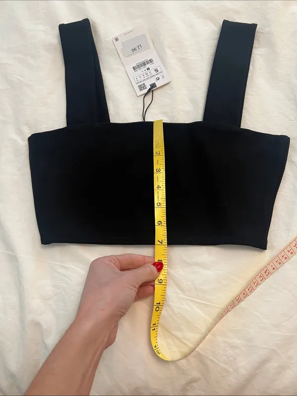 NWT Zara Black Square Neck Crop Tank Top with Wide Straps - Image 5