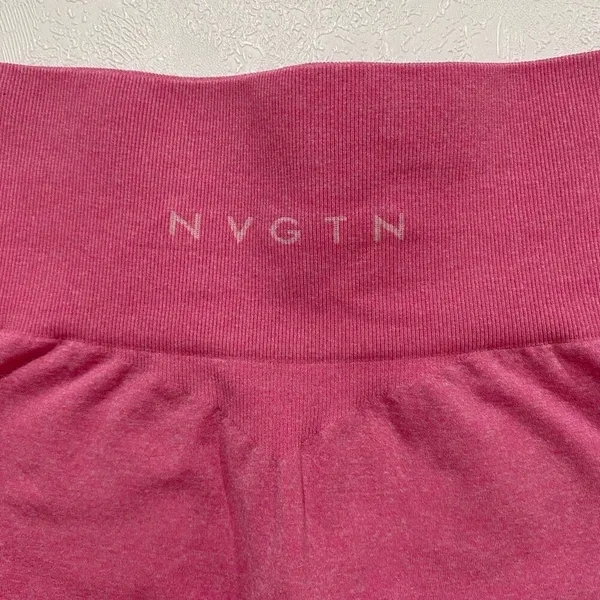 NVGTN Pink Seamless Biker Shorts Size S High Waisted Gym Activewear - Image 8