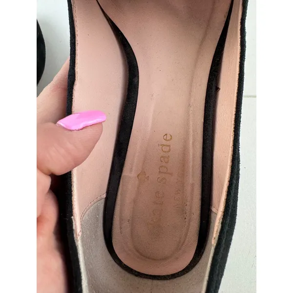 Kate Spade Middleton Black Suede Block Heel Loafers Pointed Heel Womens Size 6.5 - Image 7