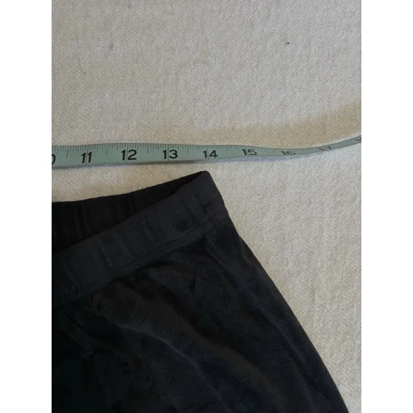 Juicy Couture Y2K Velour Straight Leg Pants Size L Logo Rhinestones Black EUC - Image 7