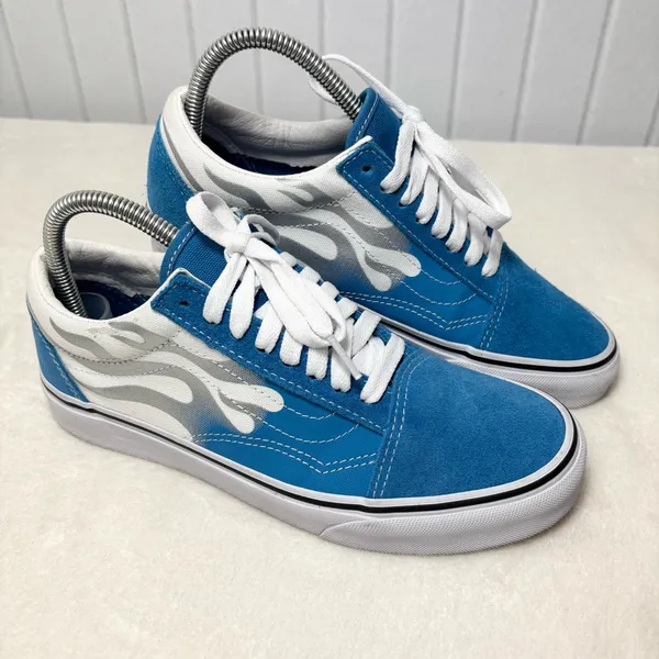 Vans Suede Old skool flame shoes flat Mediterranian‎ Blue Size M 6.5 / W 8 - Image 10