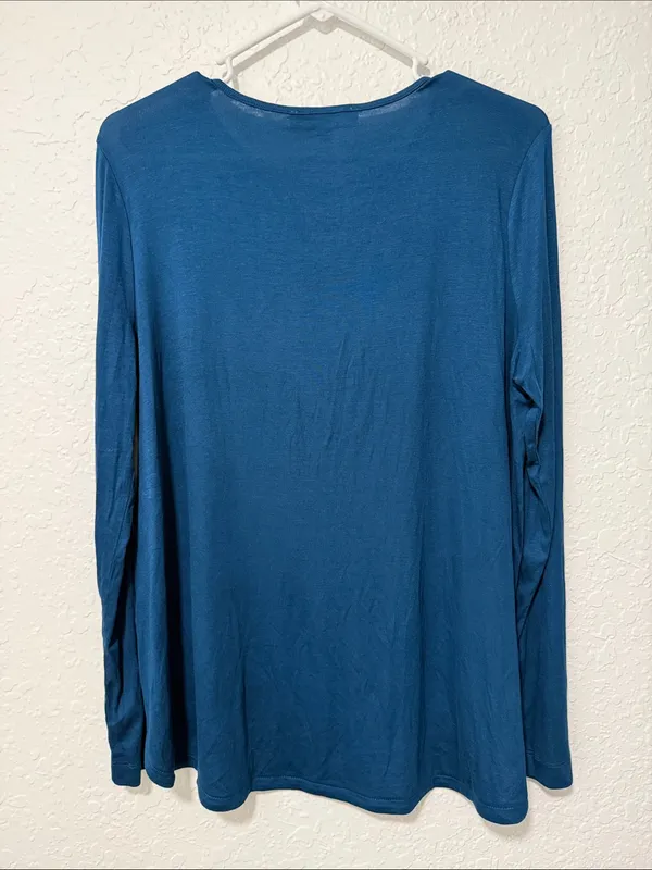 NWT LOFT Teal Long Sleeve Shirt - Large - Image 3