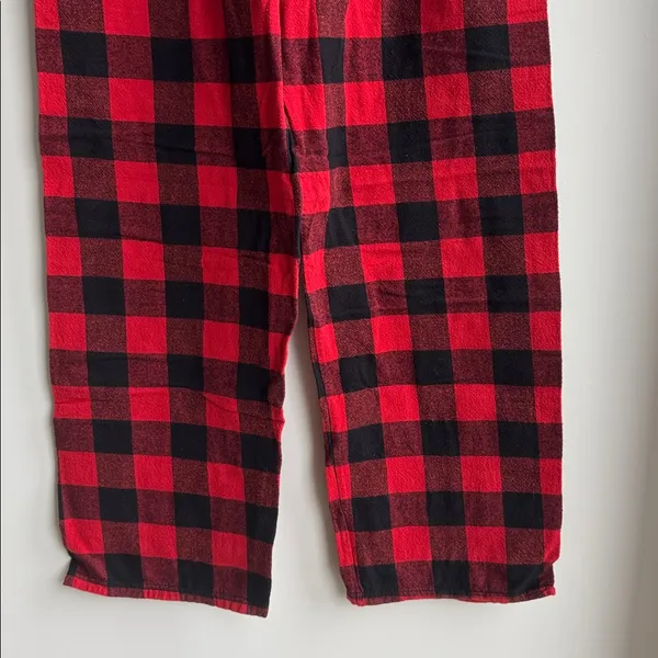 Plaid Women's Pajama Pants Size M Red Size M - Image 3