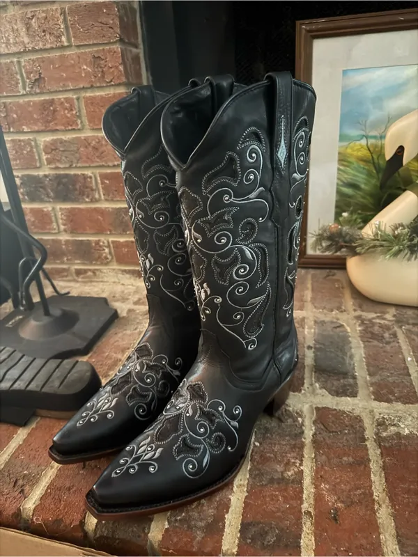 Soto Cowboy Boots Black Size 10 - Image 4