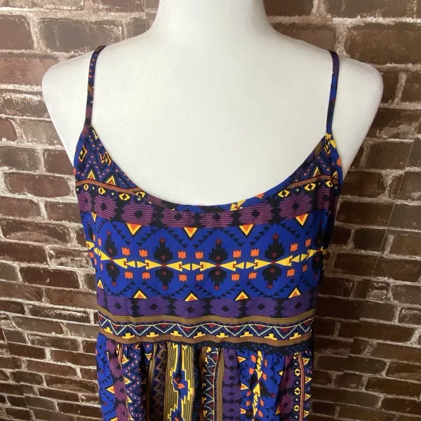 One Clothing Vintage Y2K Aztec Sleeveless Top 90s Color Sz Large - Image 2