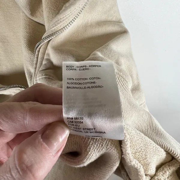 Standard Cloth Womens Tan Full Zip Sweatshirt Mock Neck Cotton Jacket‎ Small - Image 8