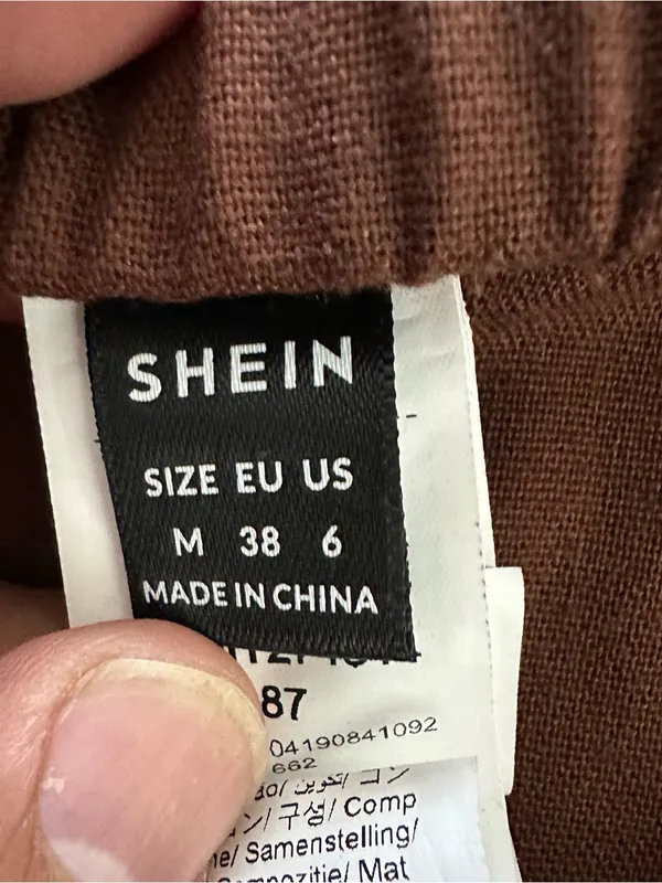 SHEIN Brown Wrap Midi Skirt Women’s Medium M Side Tie Linen Blend - Image 4