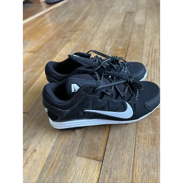 Nike Hyperdiamond 2 Pro Women Black White Metal Softball Cleats 856492-011 - Image 4
