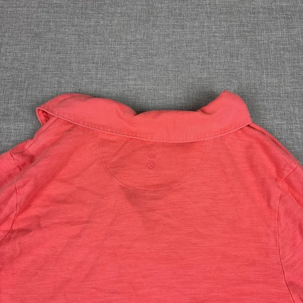Tommy Bahama Polo Shirt Womens M Pink Collared 3/4 Sleeve Lightweight Jersey Top - Image 12