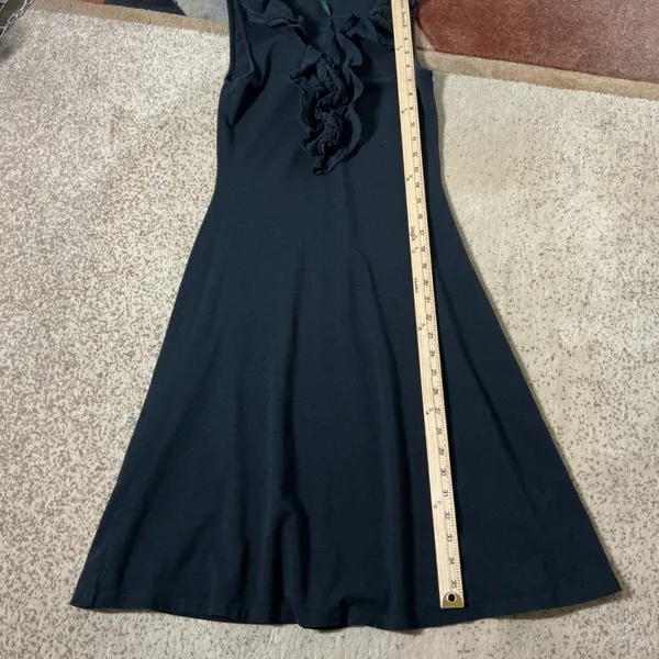 Lauren Ralph Lauren Ruffle Eyelet Knit Dress Womens XS Black Sleeveless A-Line - Image 2