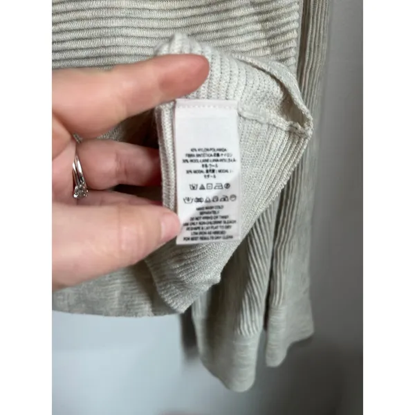 Free People Oatmeal Bell‎ Sleeve Sweater Boho Slouchy Knit Top Medium - Image 5