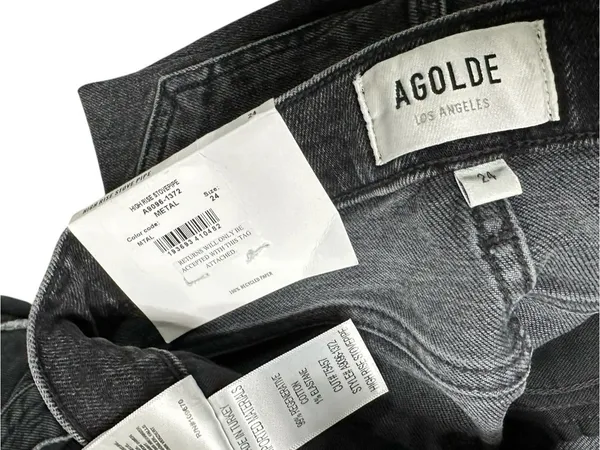 AGOLDE High Rise Stovepipe Jeans, Metal, 24” - Image 10