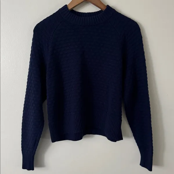 Lululemon 6 Texture Play Crewneck Cashmere Blend Sweater in Night Sea Blue - Image 3