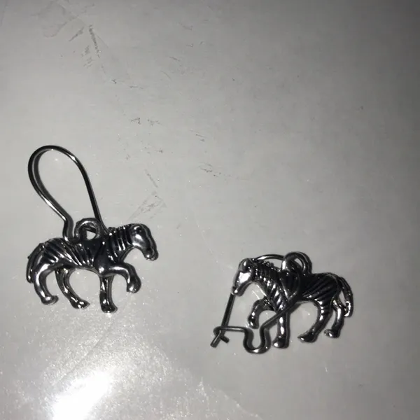 New zebra earrings in pewter half inch - Image 5