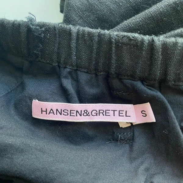 Hansen & Gretel Linen Coastal Lagenlook Sustainable Wide Leg Pants S Black - Image 4