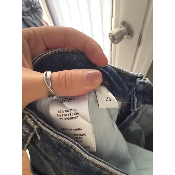 Vervet Los Angeles High Rise Skinny Jeans Medium‎ Wash Blue Cuffed Size 28 - Image 8