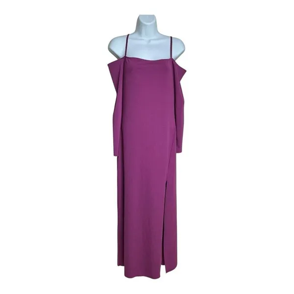 NWT.‎ ZARA PINK FLOWY OPEN SHOULDER DRESS SIZE large - Image 3