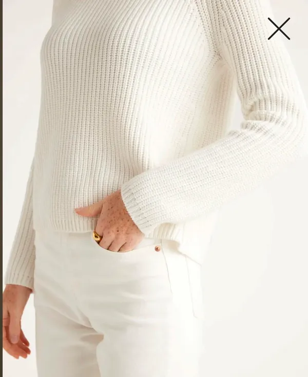White Fisherman Sweater - Image 2