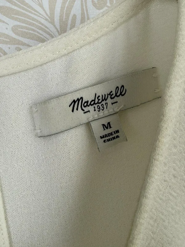 Madewell Cream Back-Zip Oversized Swing Tee - Size - Medium - Image 5
