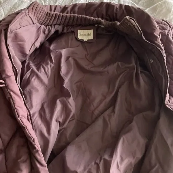 Saxton Hall Women’s Purple Quilted Warm Midi Jacket Puffy Coat Size M - Image 16