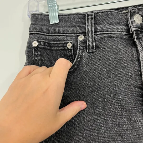 Madewell Size 25 Black Perfect Vintage Jeans Straight Tapered 90s Mom Jeans - Image 12