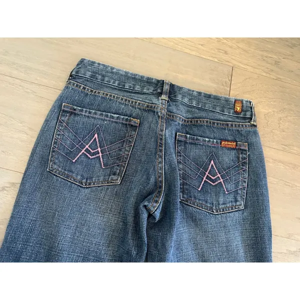 7 For All Mankind Flare Jeans Women Size 29 Blue - Image 6