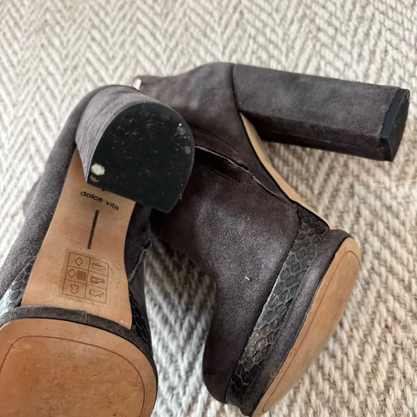 Dolce Vita Vergo Platform High Heel Booties, Galaxy Grey Suede - Image 5