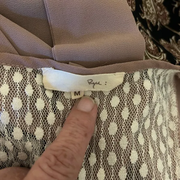 Ryu : Dress Womens Multi Fabric Beige A Line Lace Boho Cottage Back Bow SZ M Y2K - Image 8