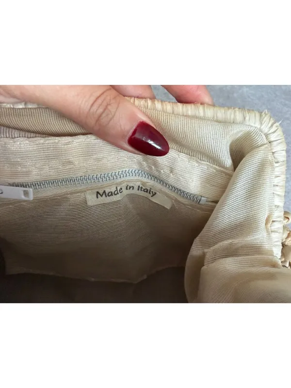 VINTAGE The Golden Girls Style Woven Top Snap Handbag - Image 4