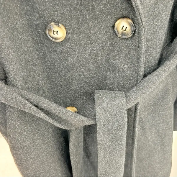 Lapel neck Double Breasted belted PeaCoat overcoat Women small academia lagen - Image 5