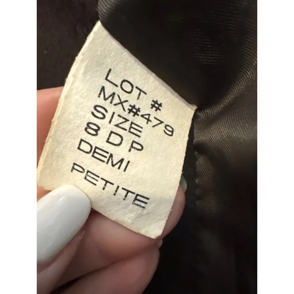 Vintage JP 1893 Women's Wool Brown‎ Faux Fur Trim Double Breasted Coat Size 8 - Image 10