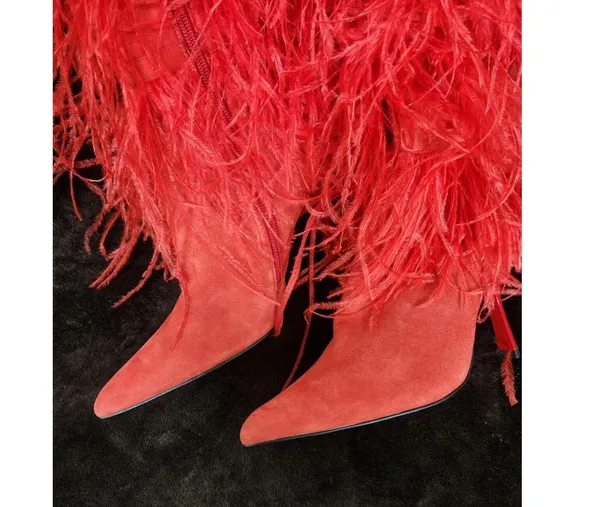 Jeffrey Campbell Shake-Ya Feather Over the Knee Boot (Women) Size 5.5 - Image 3