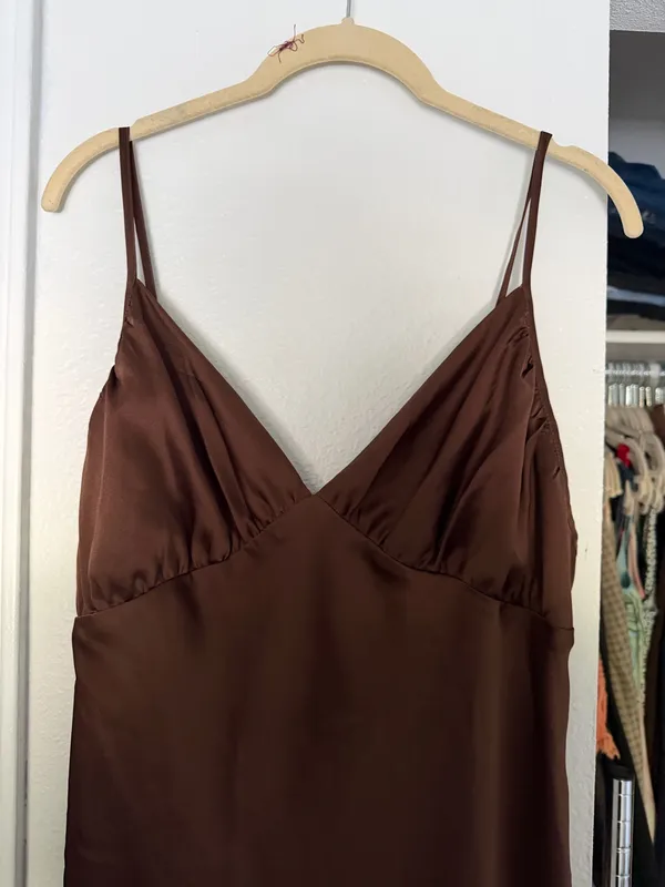 Abercrombie Brown Silk Dress maxi - Image 2