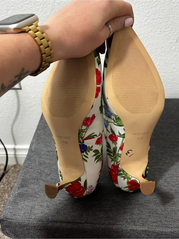 Nine West Ariella2 Floral Pointed Toe Kitten Heel Pumps 7.5 - Image 8