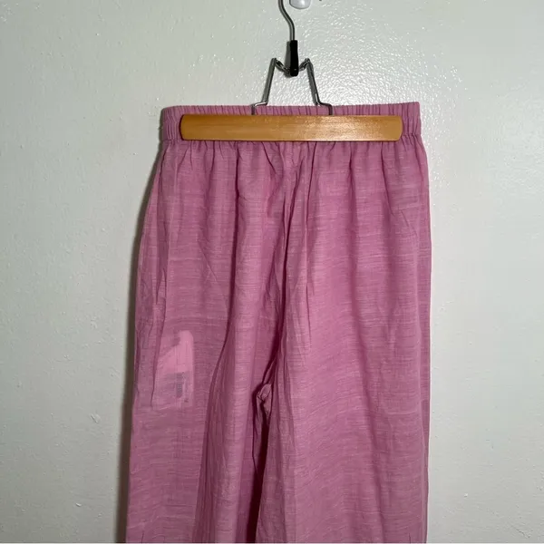 Nicobar Women's Size XS‎ Serene Pant Lilac Purple Wide Leg Gathered 100% Cotton - Image 12