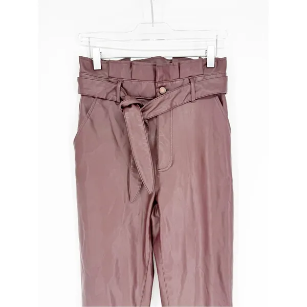 Abercrombie & Fitch Faux Leather Paperbag Waist Skinny Pants Women's S‎ Brown - Image 4