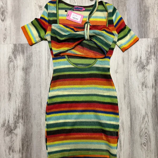 Edikted Multi Color Striped Dress - Image 3