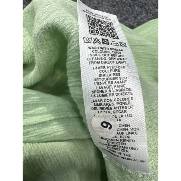 ASOS DESIGN Green Linen Blend Midi Dress Women's US 6 Belted Sundress Boho - Image 8