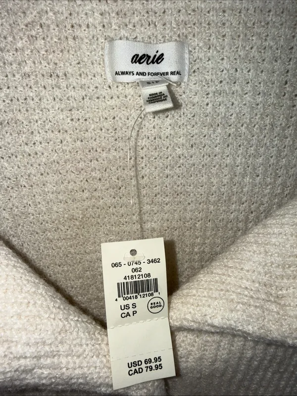 Aerie cozy up waffle button up sweater size small NWT - Image 3