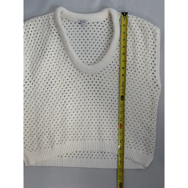 Pistola Beck Open Knit Cream Sweater Size Small - Image 10