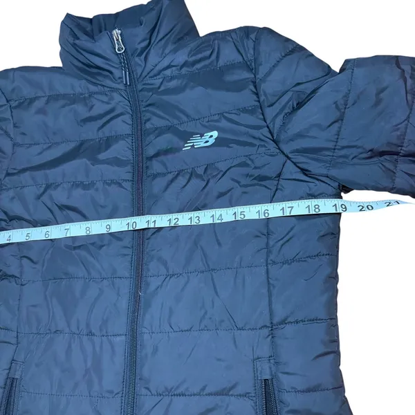New Balance Women's Puffer Jacket‎ Black Full Zip Stand Collar Quilted Warm - Image 8