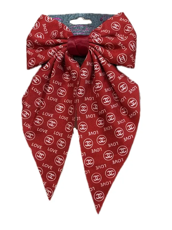 NWOT Fashion Hair 🎀Bow Clip Red and White Love CC - Image 2